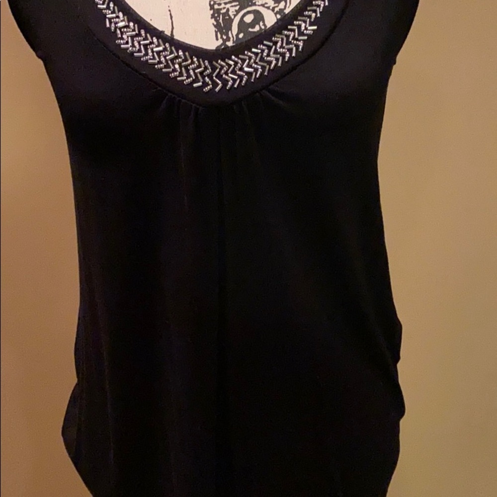 White House Black Market black jeweled tank S - Picture 3 of 7